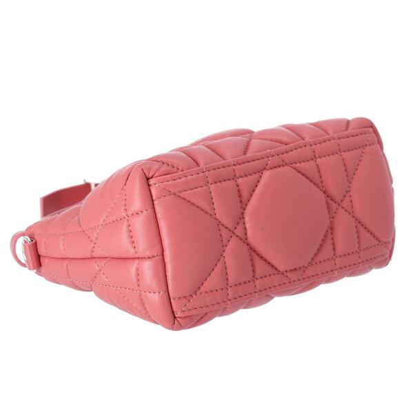 Christian Dior Nomade Pouch Small Cannage Stitching Handbag Pink Leather - Picture 6 of 7
